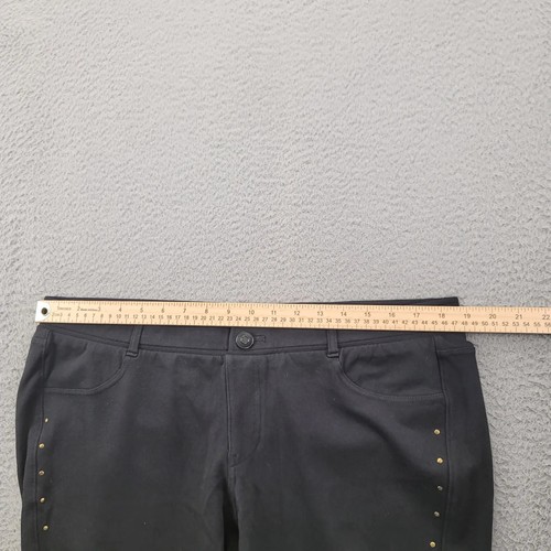 Lane Bryant Pants Womens 18 Black Pull On Legging Cotton Comfort Buttons Pockets - Picture 10 of 14