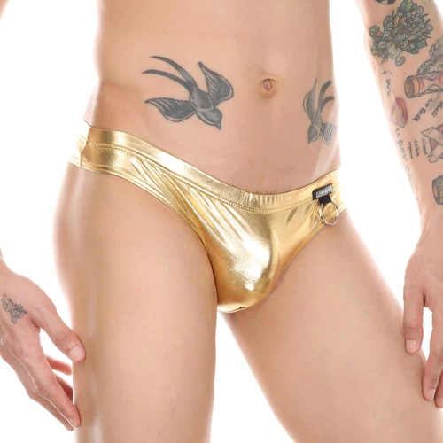 Herren Wetlook Slip Tanga G String Sexy Kunstleder Unterwäsche T-Back Höschen - - Bild 18 von 23