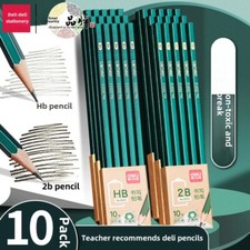 10-pack Deli 2B HB pencil for students writing, drawing Lead-less pencil