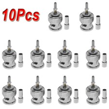 10Pack BNC Male Crimp/Solder Type RF Connector for RG316/RG174/LMR100 Coax wire