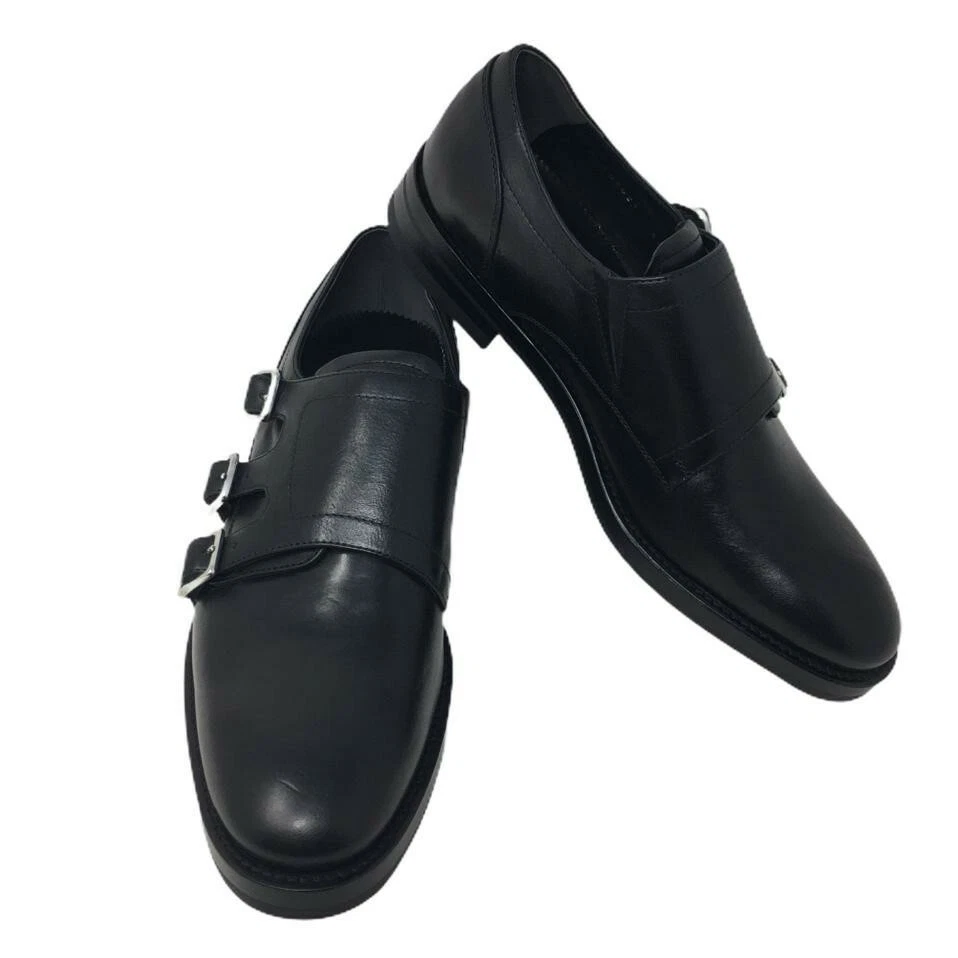 Scarpe derby Alexander McQueen Monk strap in pelle nere UK 7 EU 41 £ 790