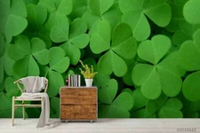 3D Clover Green Plant Self-adhesive Removable Wallpaper Murals Wall Sticker 879