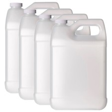 F-Style 38/400 Natural 1 Gallon Bottle HDPE Jug w/ Ribbed Cap 128oz  4 pack 