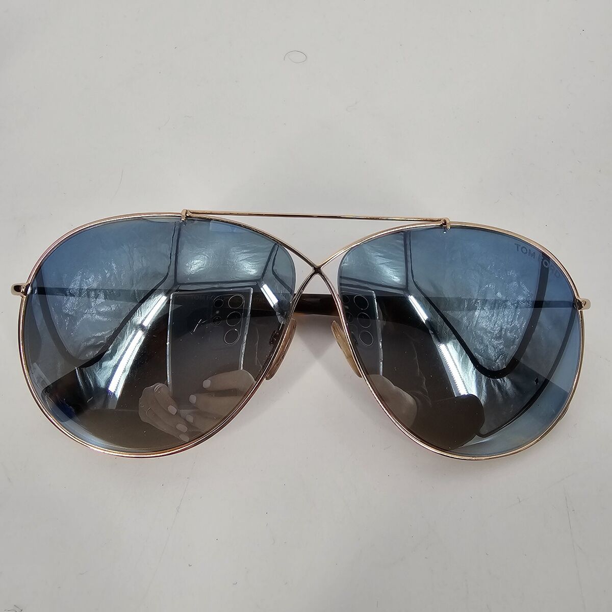 Tom Ford EVA TF374 Criss Cross Gold Aviator Sunglasses 28X Tom Ford EVA TF374 Criss Cross Gold Aviator Sunglasses 28X
