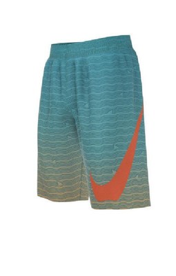 Nike Swim Boys' Shark Stripe Breaker 8'' Volley Shorts Rush Orange