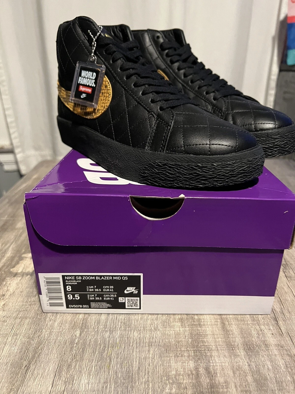 Nike Zoom Blazer Mid QS SB x Supreme peau de serpent noire 2022