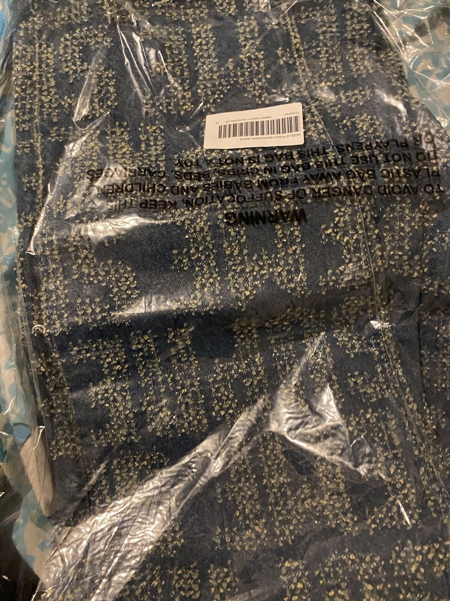 Supreme Needle Punch Regular Jean Washed Blue Size 36 In Hand | eBay