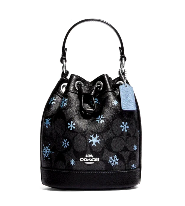 Coach Dempsey 15 Small Snowflake Print Bucket Bag