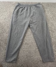 Vintage 90s Streetwear Mens Size Large Faded Blank Sweatpants Joggers Gray