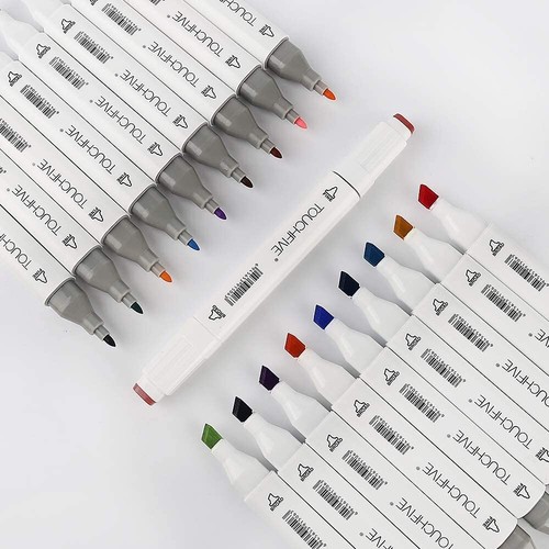 TouchFive Markers 168 Full Colors Art Sketch Graphic Dual Tips Permanent Alcohol - Picture 2 of 9