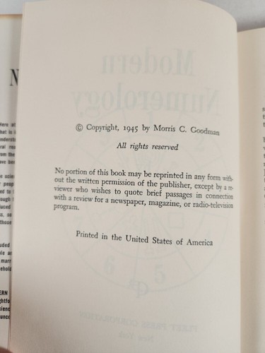 Modern Numerology By Morris C. Goodman 1945 HC/DJ BCE - Picture 12 of 13