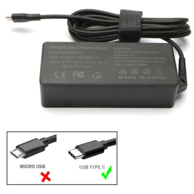 65W-USB-C Notebook Netzteil Ladegerät Laptop Ladekabel Type C Adapter für Lenovo