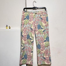Vintage Escada Sport Cotton Blend Floral Crop Pants Size 36