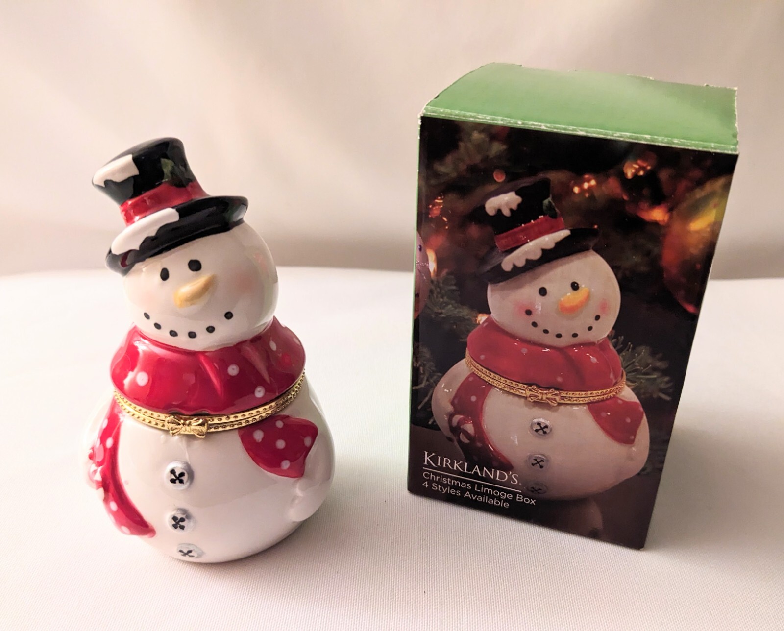 Vintage Limoges Snowman Trinket Box eBay