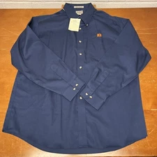 L.L.Bean Shirt Mens 2XL Blue Outdoor Button Up Long Sleeve Wrinkle Resistant