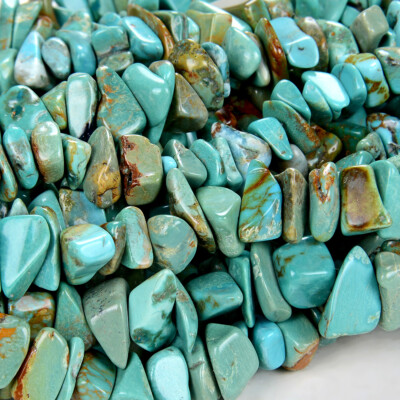 Genuine Turquoise Green Blue Gemstone  Pebble Nugget Chip 8-12MM Beads (D86)