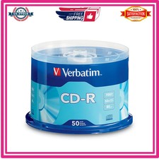 Verbatim CD-R 700MB 80 Min 52x Recordable Data Music Discs 50 Pack Spindle Si...