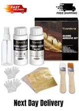 Gold Leaf Kit, 100ml Gilding Adhesive and Varnish with 100 Gold Leaf Sheets for