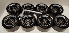 ROTESONNE 8 Pack 78A Quad Roller Skate Wheels 65 X 36mm Black ABEC-9 Bearings