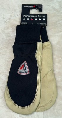 NWT ROSSIGNOL Rough Rider Pro Mittens Black Natural Medium Performance Glove Ski