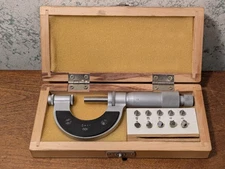 VIS 0-1 Inch THREAD PITCH MICROMETER w/ 5 ANVIL SETS - SUPER CLEAN 