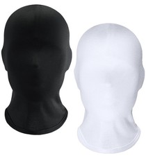 Unisex 2 Pieces Full Head Mask for Halloween Cosplay Costume Spandex Hood Fac...