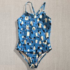 Hanna Andersson Painted Spots On Blue Printed Easy 1 Pc Swimsuit 10