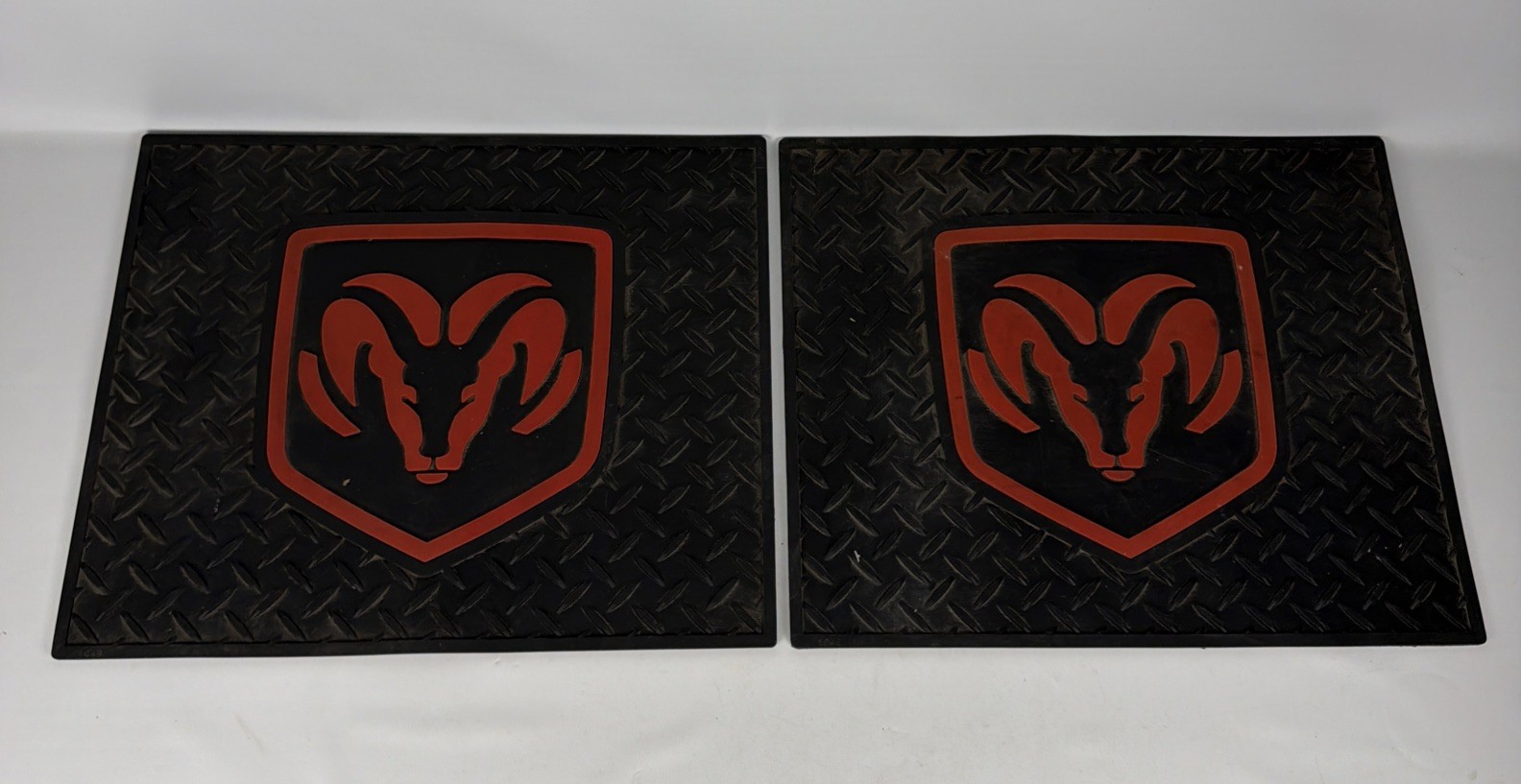 Set of 2 Dodge Ram Rubber Rear Seat Floor Mats Heavy Duty Garage Shop Pair