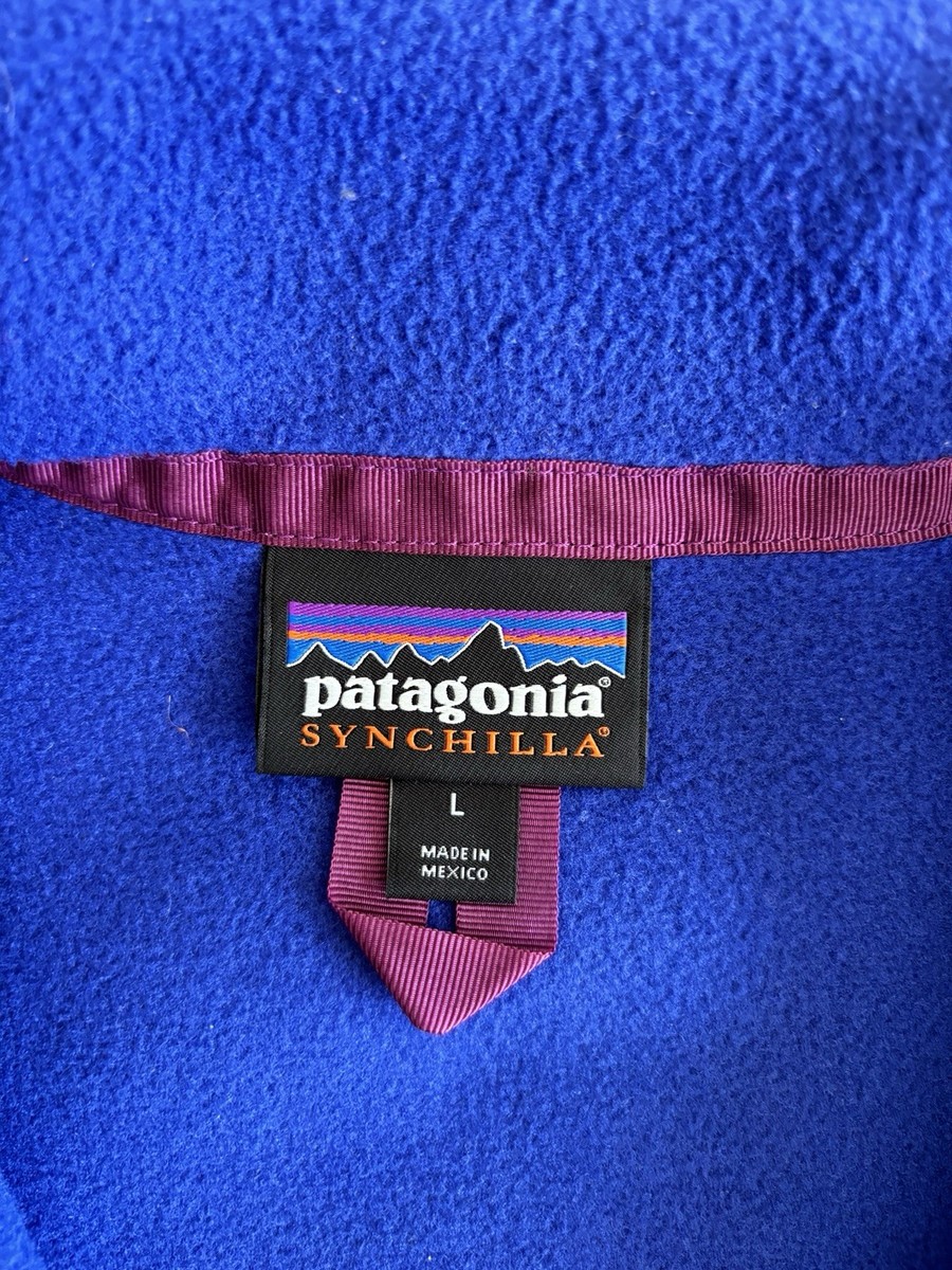 Patagonia Synchilla Yellow Blue Fleece Sz L Vest Sleeveless Jacket H14 View 5