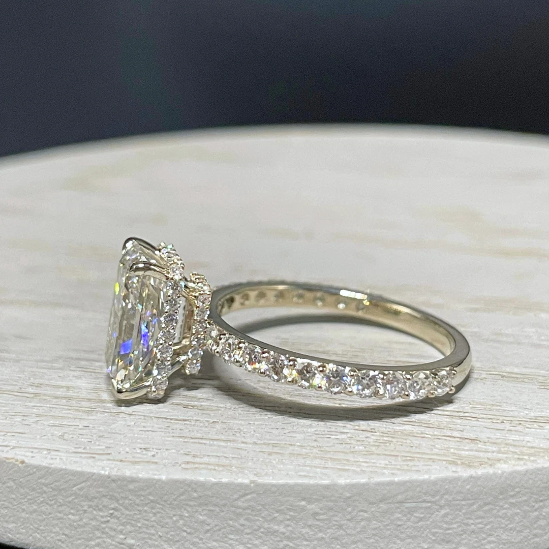 3.35ct IGI Certified Lab Grown Diamond Engagement Ring Radiant Cut 14k White Gold image-2