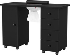 Manicure Nail Table Station with Dust Collector Fan and Storage Drawers, Cabinet