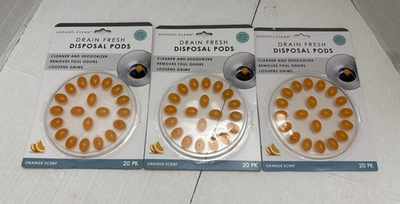 #ad #ad 3 Pack Sophisti Clean Drain Fresh Disposal Pods 60 Pods Total Orange Scent $19.99