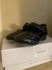 Weissman W2600 No Tie Tap Shoe Shiny Black Patent Child Size 9 CM Worn One Time