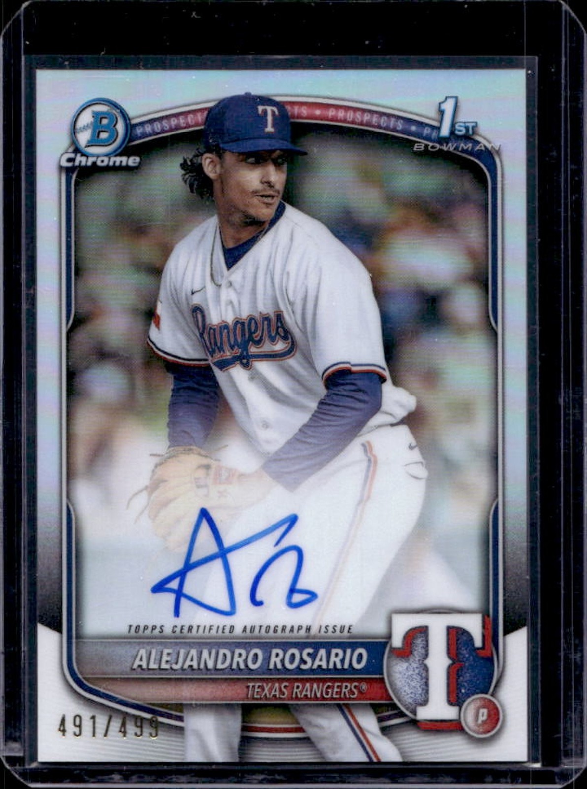 2025 Bowman Chrome Alejandro Rosario Auto 1st Prospect Refractor #491/499