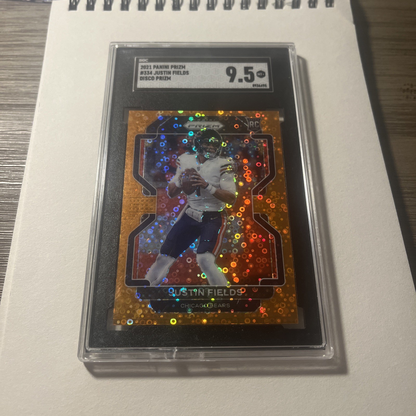 2021 Panini Prizm Justin Fields Orange Disco Rookie Card #334 🔥SGC 9.5