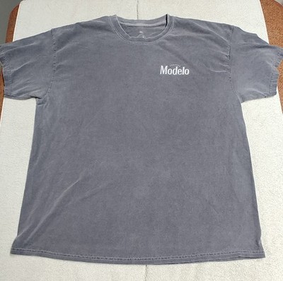 Modelo Sugar Skull Graphic Breweriana Beer Themed Gray T-Shirt XL  A16
