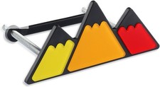 Tri-Color Grille Badge Emblem for Mesh Grill, Waterproof Car Emblem Orange