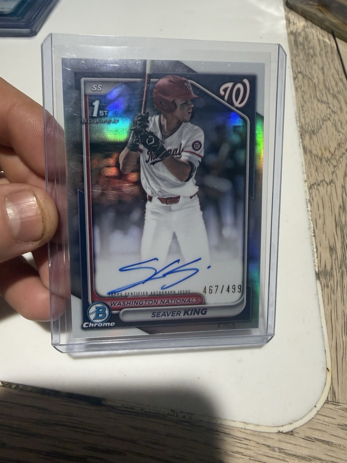 SEAVER KING 2024 BOWMAN CHROME DRAFT 1ST AUTOGRAPH REFRACTOR AUTO #/499