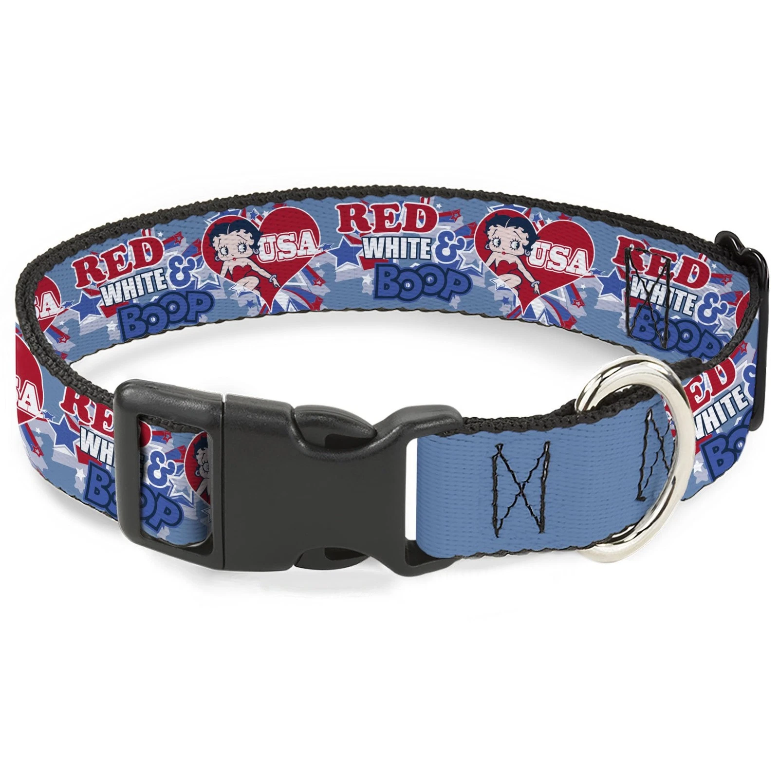 Fleischer Studios, Inc. Pet Collar, Dog Collar Plastic Buckle, Betty Boop Red Wh