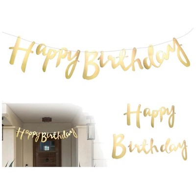 Geburtstagsbanner Gold Glitter Happy Birthday Girlande Geburtstag Dekoration