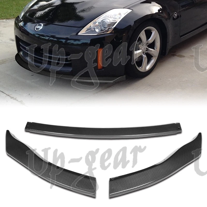Para 06-09 Nissan 350Z Z33 Estilo GT-Style Carbono Look Alerón Labio 3 Piezas Foto 2 de 4