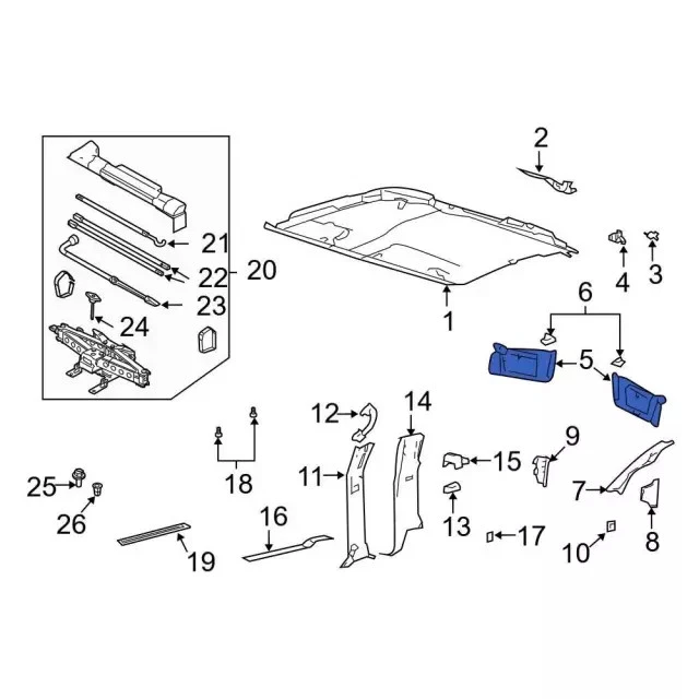 Parasol original Ford 2004-2008 F-150 4L3Z-1504104-BAB Foto 3 de 4