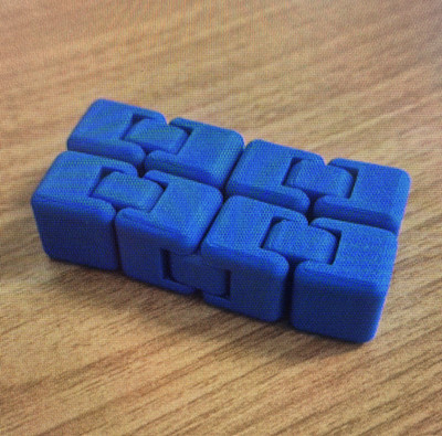 Blue Infinity Cube Fidget Toy Plastic Cube/Twist Brain Teaser Puzzle