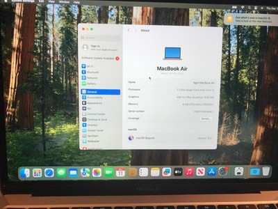 Apple MacBook Air  2020 A2179 13'' i5 1.1 Ghz 8GB 512GB Gold Service Battery#048