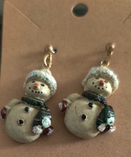 Cute Snowman Christmas Earrings