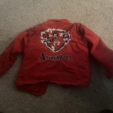 Vintage 1994 Red Animaniacs Denim Jean Jacket Warner Bros. Size M Quilted Lined