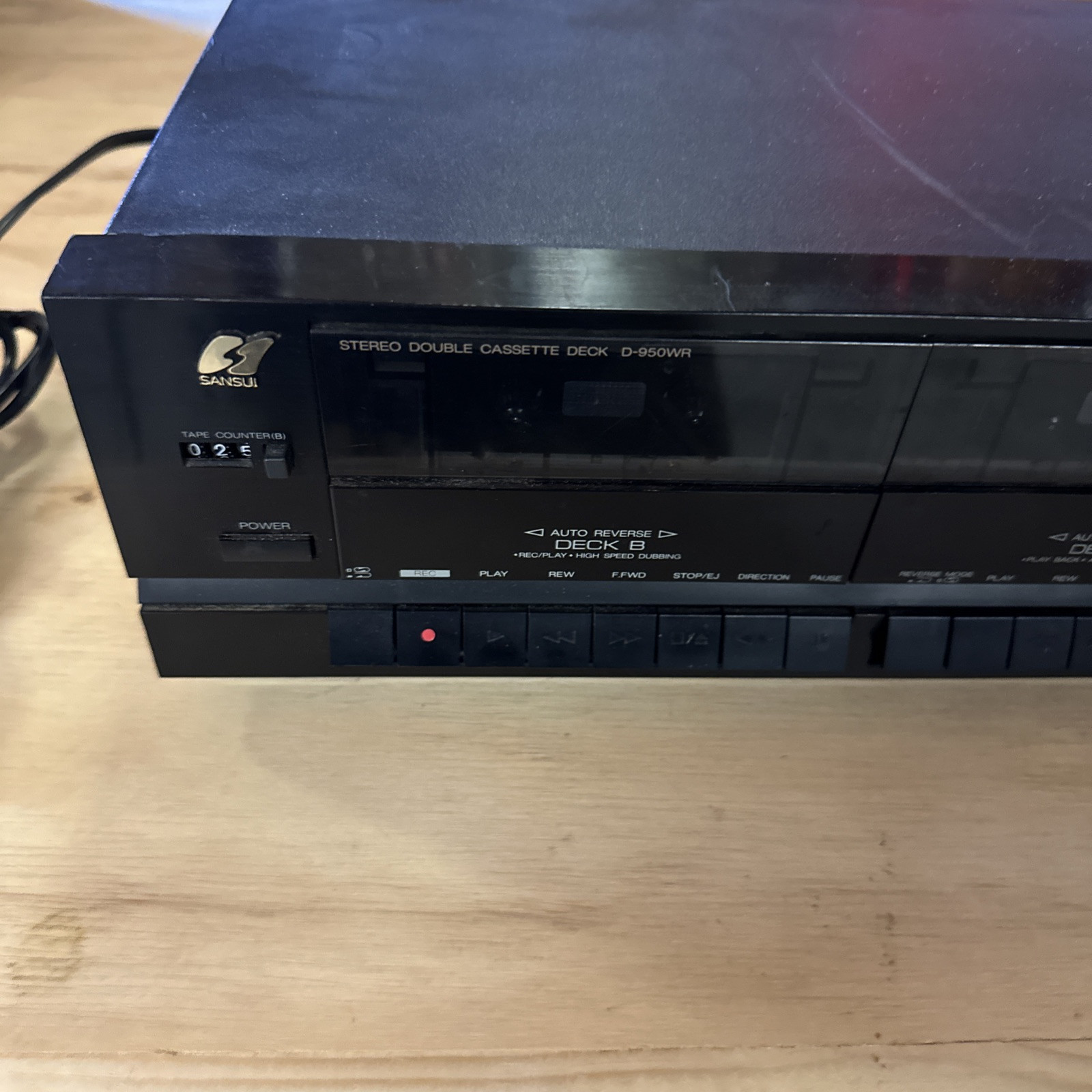 Sansui D-950WR Stereo Double Dual Cassette Deck Player Recorder - WORKS