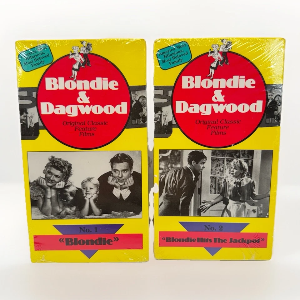 Blondie Dagwood vhs Lot 2 Hearst NPS Singleton Arthur Lake Vtg B&W King Comic