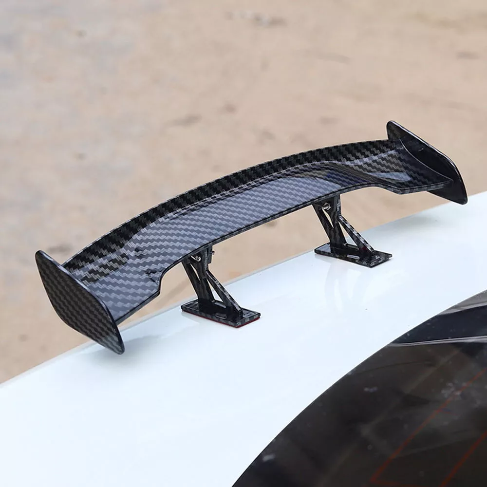 1pc Spoiler Tail Wing Carbon Fiber Look Mini Modified Tail Wings Car  Accessories