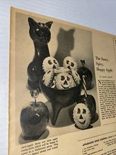 Vintage 1960s HALLOWEEN Newspaper Recipes Party Ideas Black Cat Junk Journaling